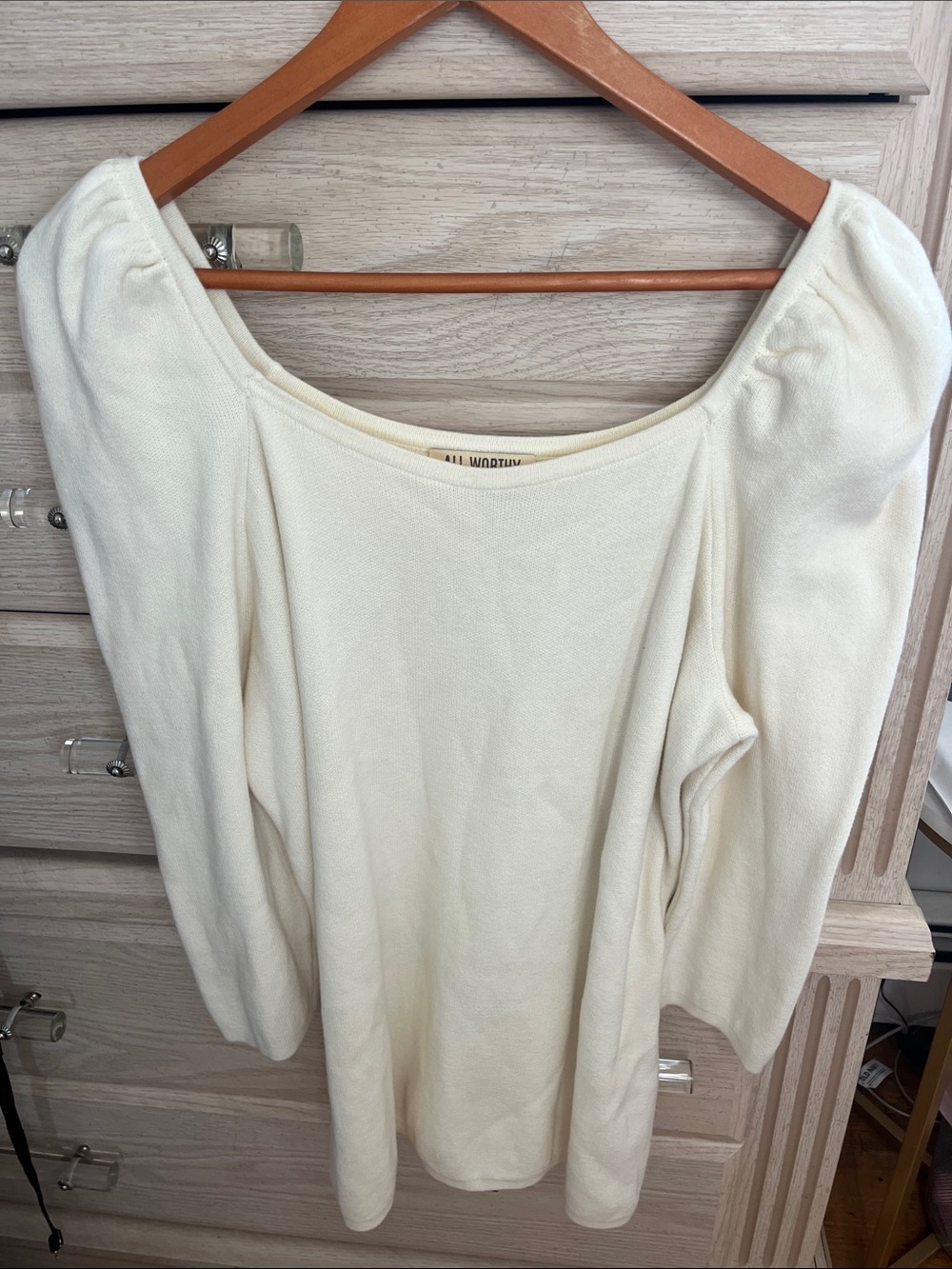 Cream Puff Sleeve Sweater